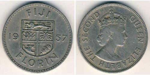1 Florin Fiji (1970 - ) 銅/镍 伊丽莎白二世 (1926-2022)