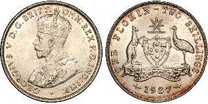 1 Florin / 2 Shilling Ôstralie (1788 - 1939) Argent George V (1865-1936)