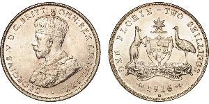 1 Florin / 2 Shilling Ôstralie (1788 - 1939) Argent George V (1865-1936)