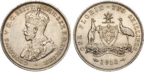 1 Florin / 2 Shilling Ôstralie (1788 - 1939) Argent George V (1865-1936)