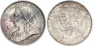 1 Florin / 2 Shilling Vereinigtes Königreich von Großbritannien und Irland (1801-1922) Silber Victoria (1819 - 1901)