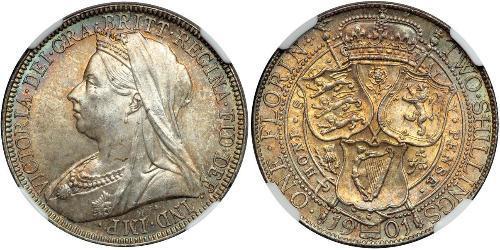 1 Florin / 2 Shilling United Kingdom of Great Britain and Ireland (1801-1922) Silver Victoria (1819 - 1901)