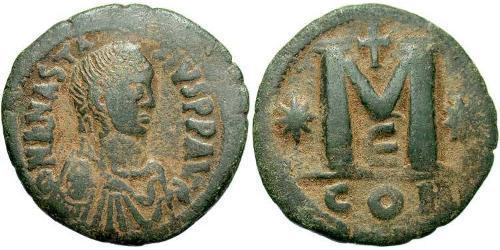1 Follis Imperio bizantino (330-1453) Bronce Anastasio I (430-518)
