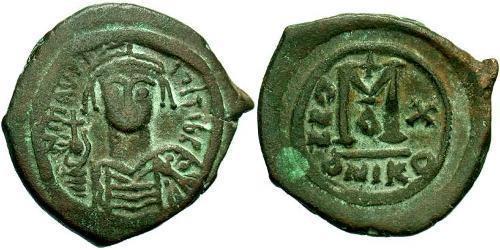 1 Follis Imperio bizantino (330-1453) Bronce Mauricio Tiberio (539-602)
