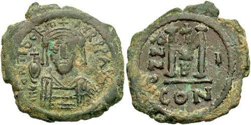 1 Follis Imperio bizantino (330-1453) Bronce Mauricio Tiberio (539-602)
