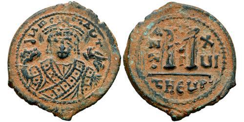 1 Follis Imperio bizantino (330-1453) Bronce Mauricio Tiberio (539-602)