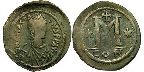 1 Follis Imperio bizantino (330-1453) Bronce Anastasio I (430-518)