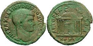 1 Follis Imperio romano de Occidente (285-476) Bronce Majencio (278-312)