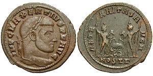 1 Follis Imperio romano de Occidente (285-476) Bronce Majencio (278-312)