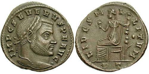 1 Follis Imperio romano de Occidente (285-476) Bronce Severus II (?- 307)