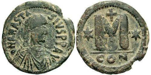 1 Follis Byzantinisches Reich (330-1453) Bronze Anastasios I (430-518)