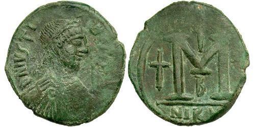 1 Follis Byzantinisches Reich (330-1453) Bronze Justin I (450-527)