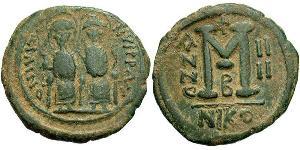 1 Follis Empire byzantin (330-1453) Bronze Justin II (520-578)