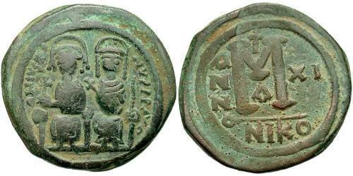 1 Follis Empire byzantin (330-1453) Bronze Justin II (520-578)