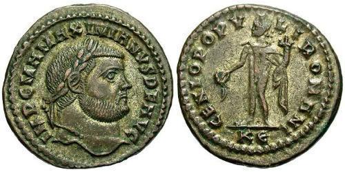 1 Follis Empire romain (27BC-395) Bronze Maximien (250-310)