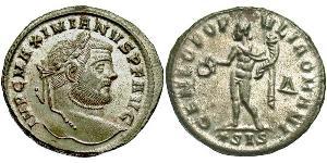 1 Follis Römische Kaiserzeit (27BC-395) Bronze Maximianus (250-310)