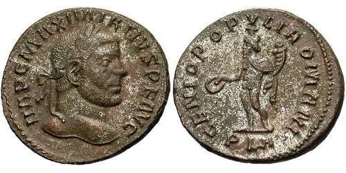 1 Follis Römische Kaiserzeit (27BC-395) Bronze Maximianus (250-310)