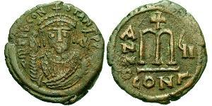 1 Follis Impero bizantino (330-1453) Bronzo Tiberio II (535-582)