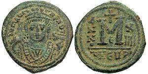 1 Follis Impero bizantino (330-1453) Bronzo Maurizio Tiberio (539-602)