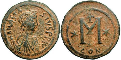 1 Follis Impero bizantino (330-1453) Bronzo Anastasio I (430-518)