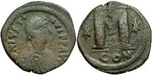 1 Follis 拜占庭帝国 青铜 查士丁一世