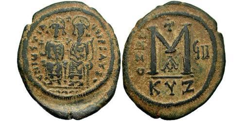1 Follis 拜占庭帝国 青铜 查士丁二世