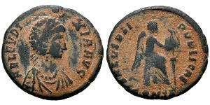 1 Follis / 1 AE3 Imperio bizantino (330-1453) Bronce Elia Eudoxia (?-404)