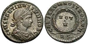 1 Follis / 1 AE3 Empire romain (27BC-395) Bronze Constance II (317 - 361)