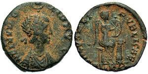 1 Follis / 1 AE3 Impero bizantino (330-1453) Bronzo Elia Eudossia (?-404)