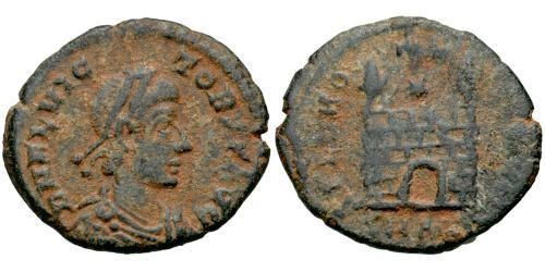 1 Follis / 1 AE4 羅馬帝國 青铜 Flavius Victor (?-388)