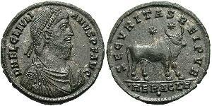 1 Follis /  AE1 Imperio romano (27BC-395) Bronce Juliano II  (331-363)