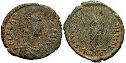 1 Follis /  AE2 Imperio romano (27BC-395) Bronce Elia Flacila (?-385)