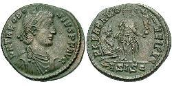 1 Follis /  AE2 Imperio romano (27BC-395) Bronce Teodosio I (347-395)