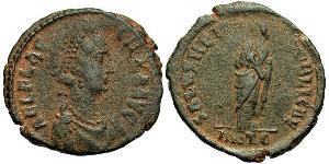 1 Follis /  AE2 Imperio romano (27BC-395) Bronce Elia Flacila (?-385)