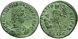 1 Follis /  AE2 Empire romain (27BC-395) Bronze Valentinien II (371-392)