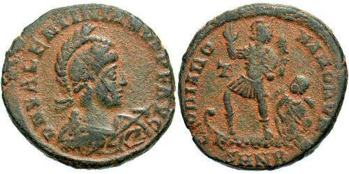 1 Follis /  AE2 Empire romain (27BC-395) Bronze Valentinien II (371-392)