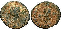 1 Follis /  AE2 Roman Empire (27BC-395) Bronze Aelia Flaccilla (?-385)