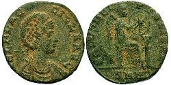 1 Follis /  AE2 Roman Empire (27BC-395) Bronze Aelia Flaccilla (?-385)