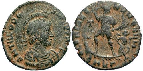 1 Follis /  AE2 Roman Empire (27BC-395) Bronze Theodosius I (347-395)