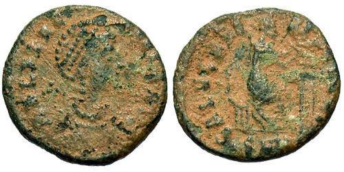 1 Follis /  AE2 Roman Empire (27BC-395) Bronze Aelia Flaccilla (?-385)