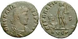 1 Follis /  AE2 Western Roman Empire (285-476) Bronze Gratian (359-383)