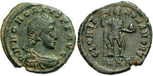 1 Follis /  AE2 Weströmisches Reich (285-476) Bronze Honorius (384-423)