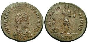 1 Follis /  AE2 羅馬帝國 青铜 瓦伦提尼安二世