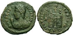 1 Follis /  AE3 Imperio romano (27BC-395) Bronce Teodosio I (347-395)