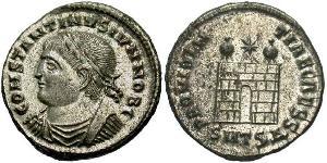 1 Follis /  AE3 Imperio romano (27BC-395) Bronce Constancio II (317 - 361)