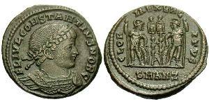 1 Follis /  AE3 Imperio romano (27BC-395) Bronce Constancio II (317 - 361)