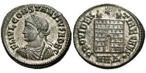 1 Follis /  AE3 Imperio romano (27BC-395) Bronce Constancio II (317 - 361)