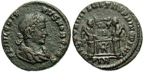 1 Follis /  AE3 Imperio romano (27BC-395) Bronce Crispo (305 - 326)