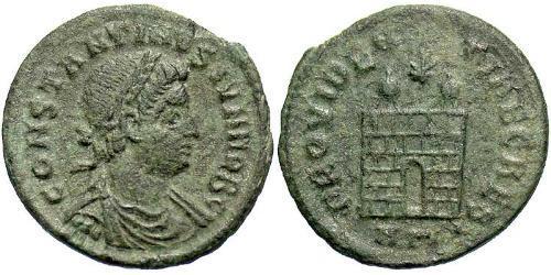 1 Follis /  AE3 Imperio romano (27BC-395) Bronce Constancio II (317 - 361)