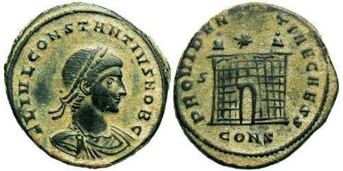 1 Follis /  AE3 Imperio romano (27BC-395) Bronce Constancio II (317 - 361)